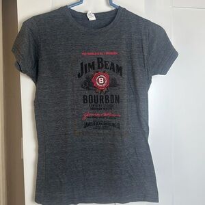 JIM BEAN Bourbon Logo V neck Graphic Tee shirt Size S/Small